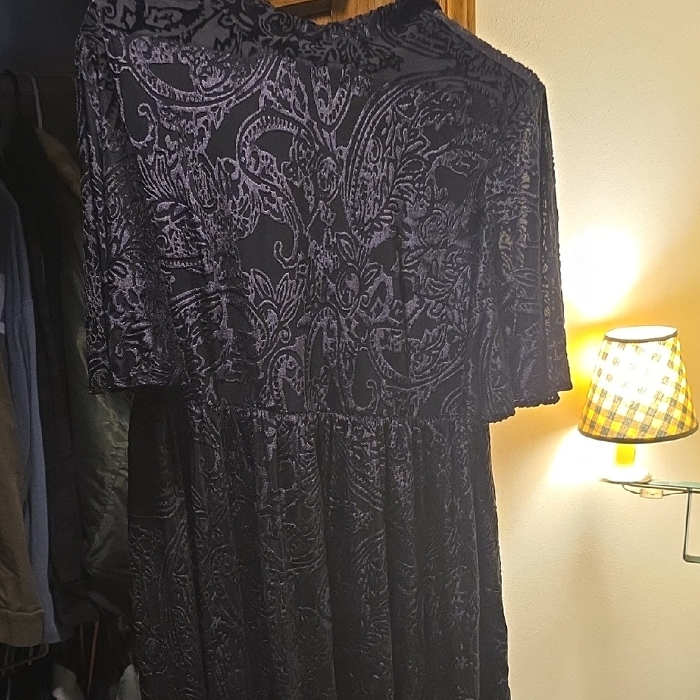 Elegant Black Paisley Dress